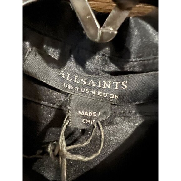NWOT AllSaints Charli Stitch black Shirt top size US 4 - Picture 4 of 12